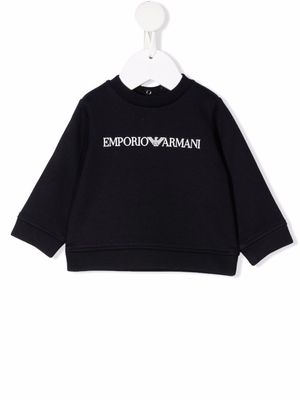 Emporio Armani Kids t-shirt à logo imprimé - Bleu