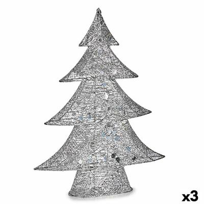 Decoratieve figuren Kerstboom Metaal Zilverkleurig 12 x 59,5 x 48,5 cm (3 Stuks)