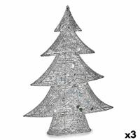 Decoratieve figuren Kerstboom Metaal Zilverkleurig 12 x 59,5 x 48,5 cm (3 Stuks)