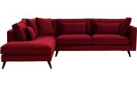 Goossens Bank Suite rood, stof, 3-zits, elegant chic met ligelement links Goossens Bank Suite rood, stof, 3-zits, elegant chic met ligelement links