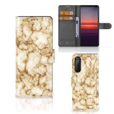 Sony Xperia 5II | Bookcase | Marmer Goud