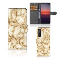 Sony Xperia 5II | Bookcase | Marmer Goud