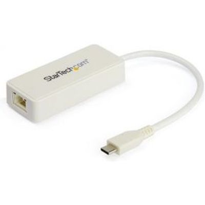 StarTech.com USB-C ethernet adapter met extra USB 3.0 poort wit