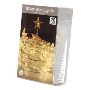 Draadverlichting - sterren lampjes - 20 leds - warm wit - 95 cm - kerstverlichting