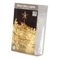 Draadverlichting - sterren lampjes - 20 leds - warm wit - 95 cm - kerstverlichting - thumbnail