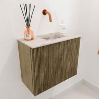 Toiletmeubel Mondiaz Joya Dlux | 50 cm | Meubelkleur Dusk | Faye wastafel Nata Wasbak Rechts | Zonder kraangat(en)