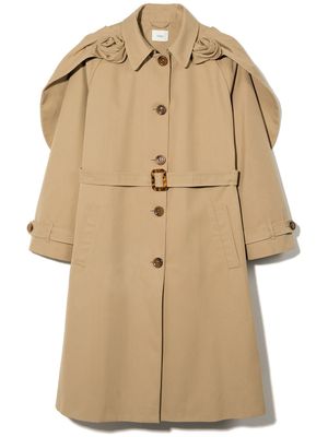 Fendi Kids trench à cape superposée - Tons neutres