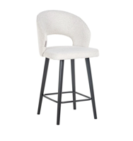 Barstoel Savoy White Bouclé - Laag