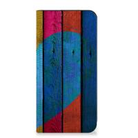 Samsung Galaxy A55 Book Wallet Case Wood Heart - Cadeau voor je Vriend