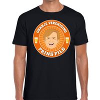 Oranje vereniging Prins Pils t-shirt zwart heren - thumbnail