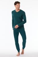 Schiesser Pyjama petrol met V-hals Schiesser Pyjama petrol met V-hals