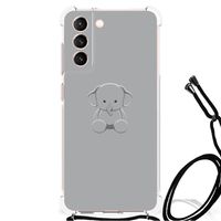 Samsung Galaxy S21 FE Stevig Bumper Hoesje Grijs Baby Olifant - thumbnail