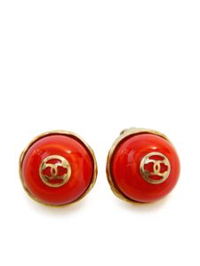 CHANEL Pre-Owned boucles d'oreilles à clip CC (1984-1992) - Orange