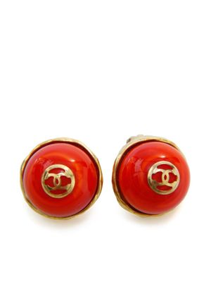 CHANEL Pre-Owned boucles d'oreilles à clip CC (1984-1992) - Orange