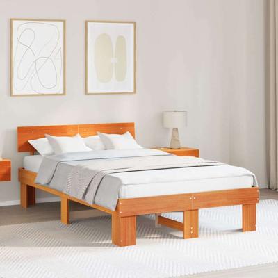 Bedframe Wasbruin 135 x 190 cm Massief grenenhout