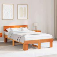 Bedframe Wasbruin 135 x 190 cm Massief grenenhout