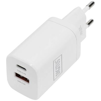 Digitus DA-10062 USB-oplader 30 W 1x USB-A, 1x USB-C Wit Thuis, Binnen