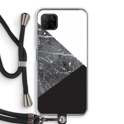 Combinatie marmer: Huawei P40 Lite Transparant Hoesje met koord