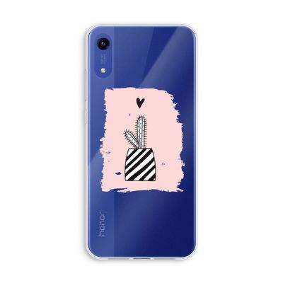 Zwart-wit cactus: Honor Play 8A Transparant Hoesje