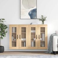 Hangkasten 2 st bewerkt hout sonoma eikenkleurig