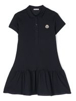 Moncler Enfant robe-polo à patch logo poitrine - Bleu - thumbnail