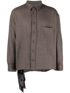 Destin chemise feutrée Andrea à détail de foulard - Gris