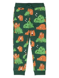 Stella McCartney Kids pantalon de jogging en coton à imprimé animalier - Vert