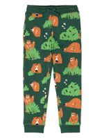 Stella McCartney Kids pantalon de jogging en coton à imprimé animalier - Vert - thumbnail