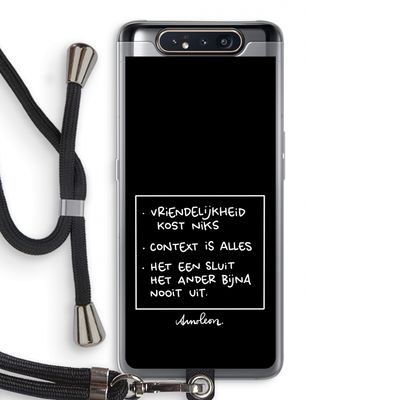 Mijn Motto's: Samsung Galaxy A80 Transparant Hoesje met koord