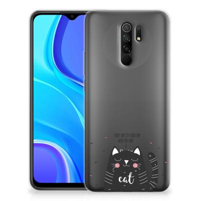 Xiaomi Redmi 9 Telefoonhoesje met Naam Cat Good Day Xiaomi Redmi 9 Telefoonhoesje met Naam Cat Good Day