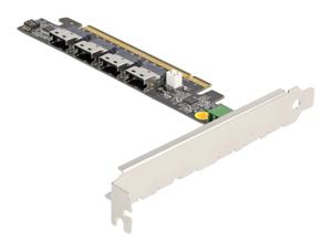 Delock 90111 PCI Express x16-kaart naar 4 x interne SFF-8654 4i NVMe - Bifurcatie
