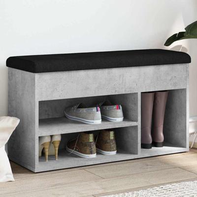 Schoenenbank 82x32x45,5 cm bewerkt hout betongrijs