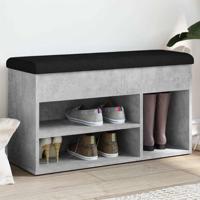 Schoenenbank 82x32x45,5 cm bewerkt hout betongrijs