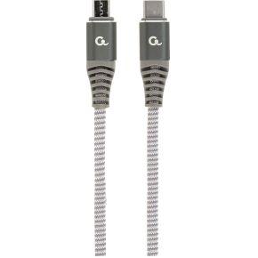 Gembird Premium USB Type-C naar micro laad- en datakabel ''katoen'', 1.5 m