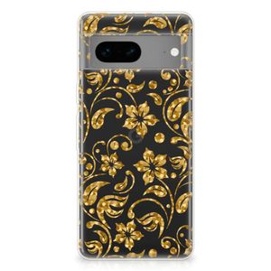 Google Pixel 7 TPU Case Gouden Bloemen