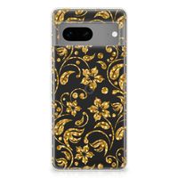 Google Pixel 7 TPU Case Gouden Bloemen - thumbnail