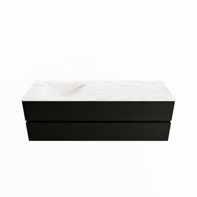 MONDIAZ VICA-DLUX 150cm badmeubel onderkast Urban 2 lades. Inbouw wastafel CLOUD links 1 kraangat, kleur Ostra.