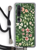 Botanical green sweet flower heaven: Xiaomi Mi Note 10 Pro Transparant Hoesje met koord