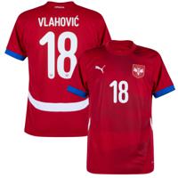 Servië Shirt Thuis 2024-2025 + Vlahović 18 - thumbnail