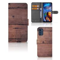 Motorola Moto E32 | Moto E32s | Book Style Case | Old Wood