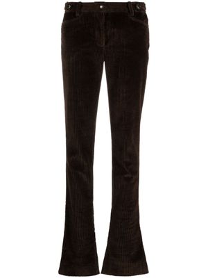 Dolce & Gabbana pantalon en velours côtelé à coupe évasée - Marron