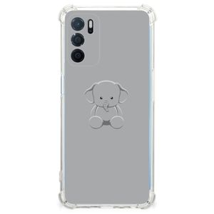 OPPO A16 | A16s | A54s Stevig Bumper Hoesje Grijs Baby Olifant