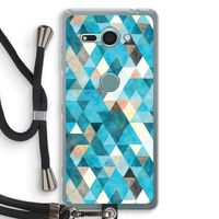 Gekleurde driehoekjes blauw: Sony Xperia XZ2 Compact Transparant Hoesje met koord