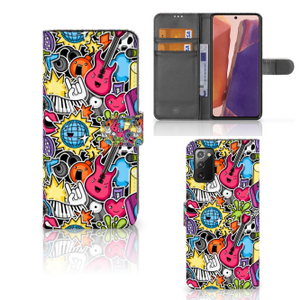 Samsung Galaxy Note 20 Wallet Case met Pasjes Punk Rock