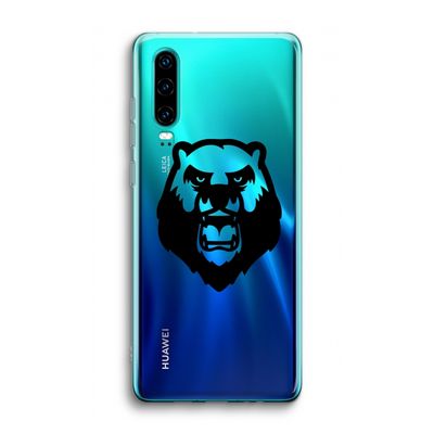 Angry Bear (black): Huawei P30 Transparant Hoesje