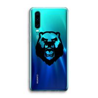 Angry Bear (black): Huawei P30 Transparant Hoesje