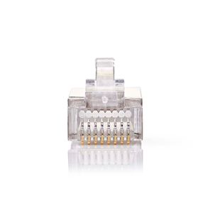 Nedis RJ45-Connector | Male | Stranded STP CAT5 | Recht | Verguld | 10 Stuks | PVC | Transparant | Doos - CCGB89303ME