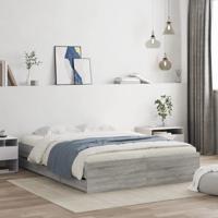 Bedframe met lades bewerkt hout grijs sonoma eiken 140x200 cm
