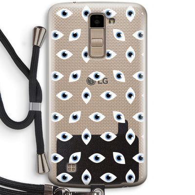 Eyes pattern: LG K10 (2016) Transparant Hoesje met koord