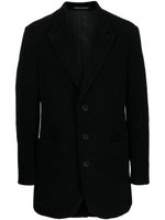 Yohji Yamamoto blazer en laine à simple boutonnage - Noir